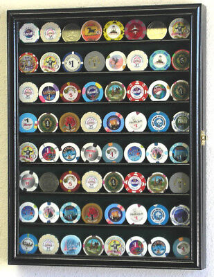64 Casino Poker Chips Coin Cabinet Display ...