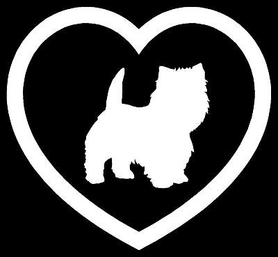 Westie Heart Sticker Terrier Dog Puppy Car ...