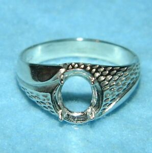 ... about 8x6 oval mens ring setting SIZE 9 Sterling Silver ring casting