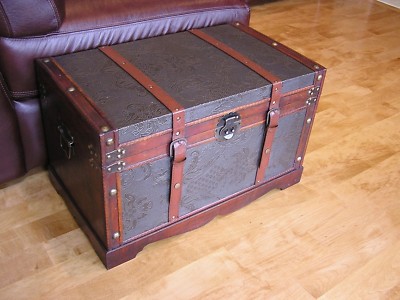 New Orleans Medium Wood Storage Trunk Wooden ...