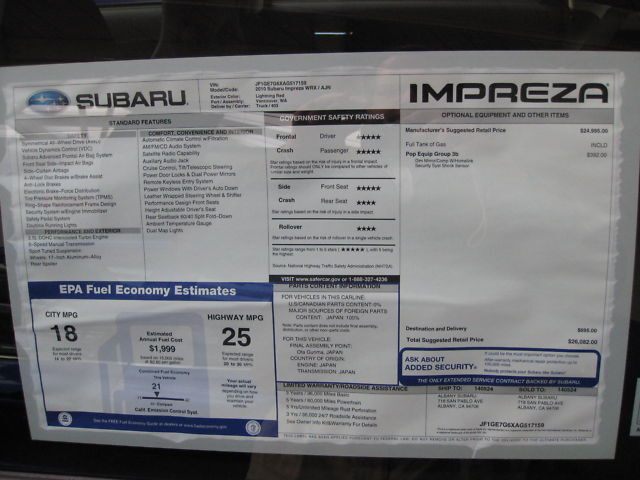 Image 7 of 2010 Subaru WRX Brand…