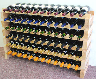 Modular Wine Rack 48-144 Bottles Solid Beachwood ...