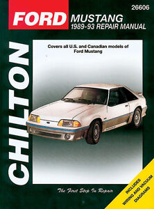 Chilton 26606 Repair Manual 1989-1993 Ford Mustang