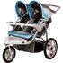 Buggies and Stroller: InSTEP Safari Blue/Gray Jogger Double Seat Stroller 5-Point Harness