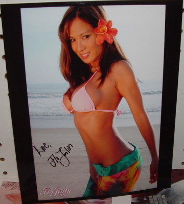 This is an authentic hand signed photo of Benchwarmer model Flo Jalin