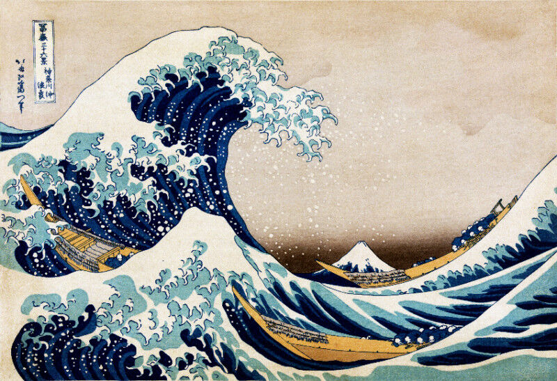 Vintage Japanese POSTERTsunami Japan Art Decor896 eBay