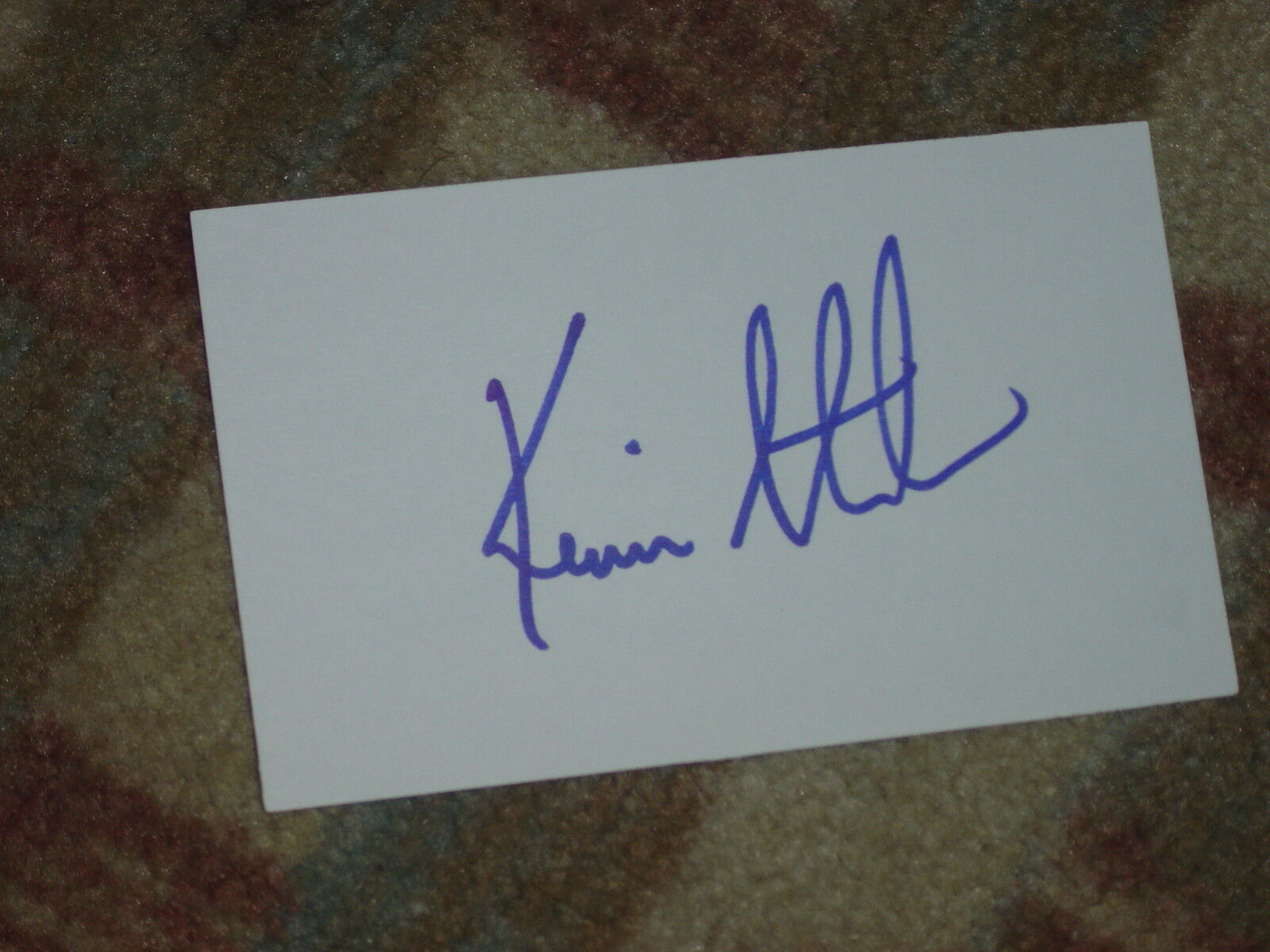 Kevin Stadler Signed 3x5 index Card