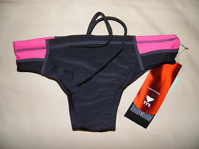 TYR Men Racer Swimwear /Swim Brief BLACK +PINK side 34