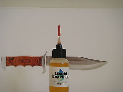 Liquid Bearings, BEST 100%-synthetic oil for camping knives & tools,
