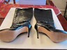Pre-owned Coach Knee High Black Leather Stilettos - Zipper /straps - 4" Heel - Sizes Listd