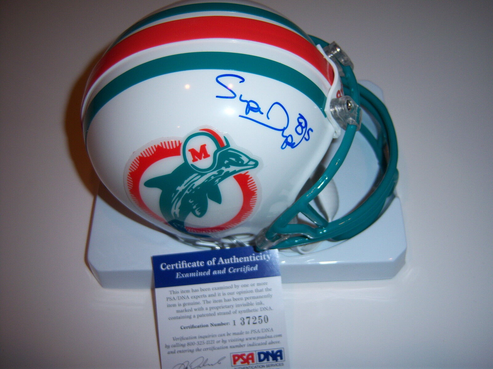 sold out MARK DUPER MIAMI DOLPHINS PSA DNA MINI HELMET Omaha Mall SIGNED