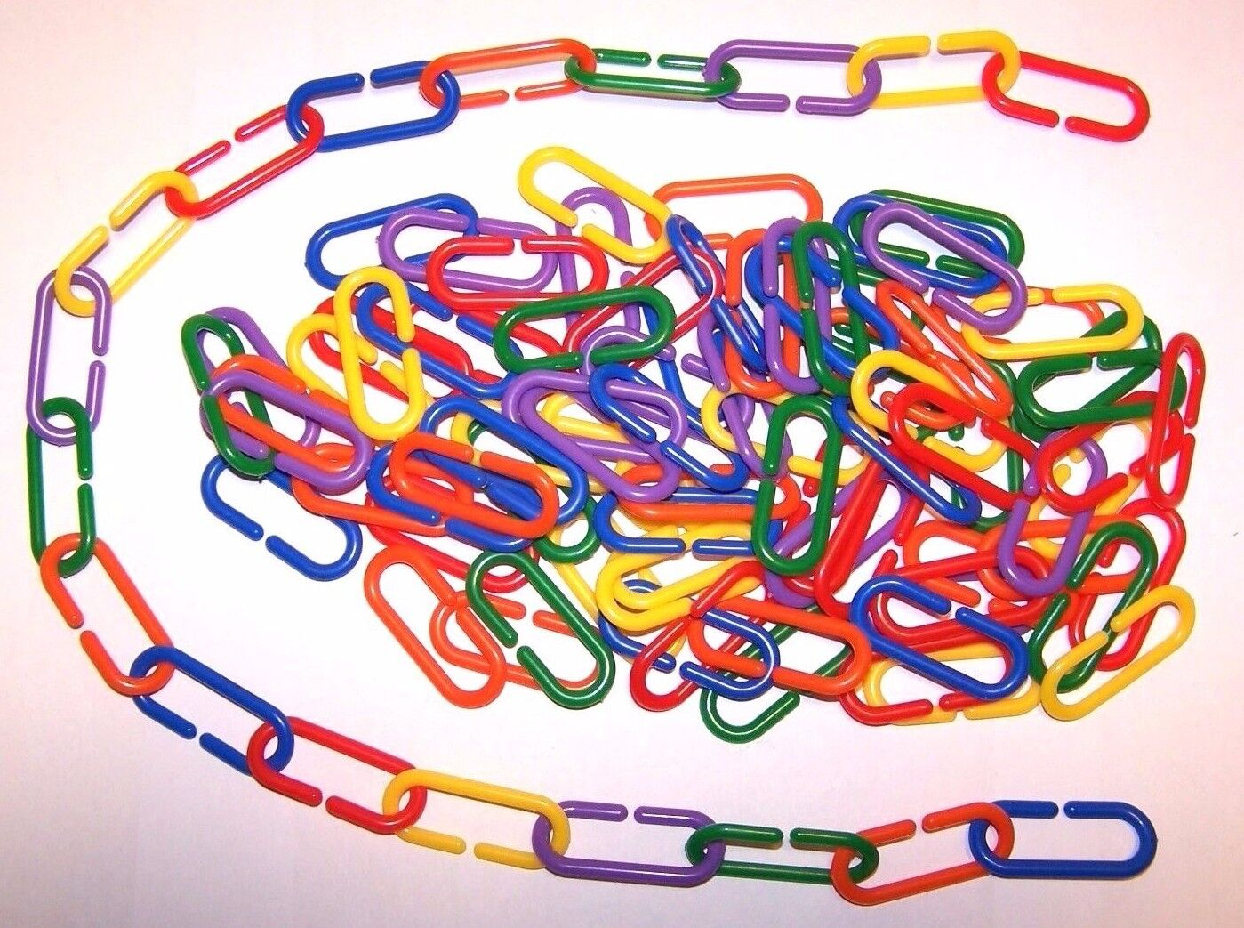 100 Plastic C-Clips Hooks Chain Links Sugar ...