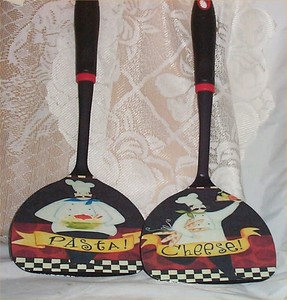 Fat Chef Large Black Wall Utensils Cheese Decor Kitchen Decoration Bistro Chefs