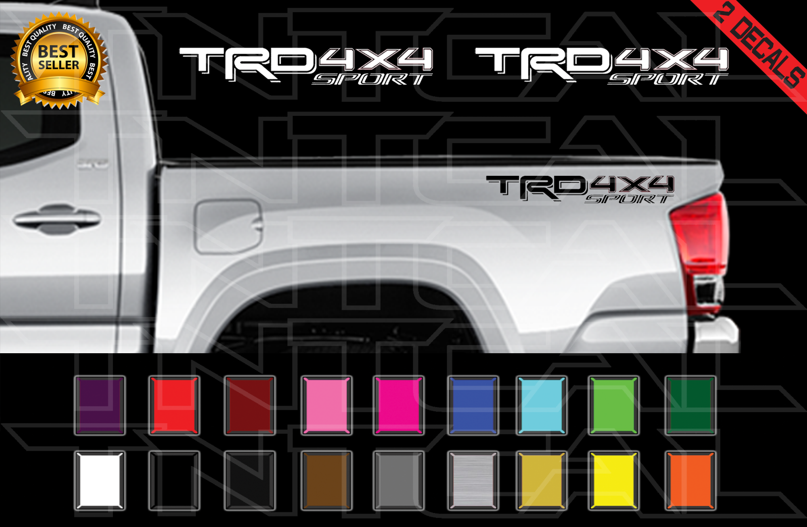 TRD 4x4 SPORT Decals Set Fits: Tacoma Racing Truck Bed Vinyl Stickers 2016-2020