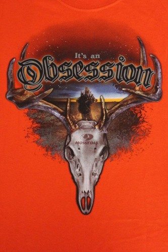 Pre-owned Mossy Oak Mens  Tank Top T Shirt Medium Orange Deer Hunting Skull Graphic Tee