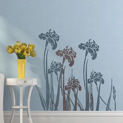 Wall stencil iris - Reusable stencil for easy wall Decor Better than