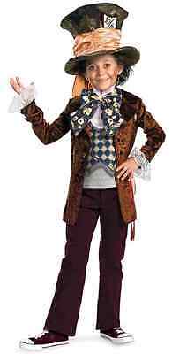 Mad Hatter Alice Wonderland Johnny Depp Dress Up Halloween Deluxe Child Costume