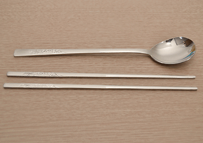 Korean Chopstick&Spoon 2Set Stainless Steel Chopsticks Apricot ...