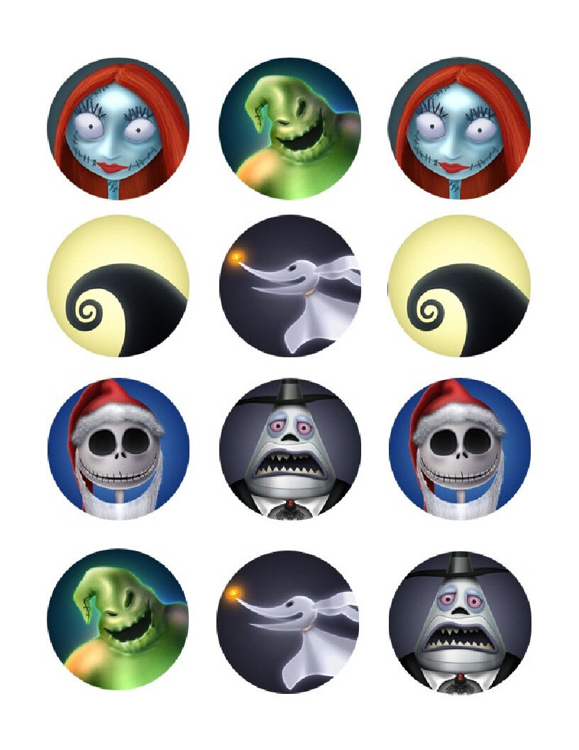 Nightmare before Christmas edible party cupcake toppers cupcake image