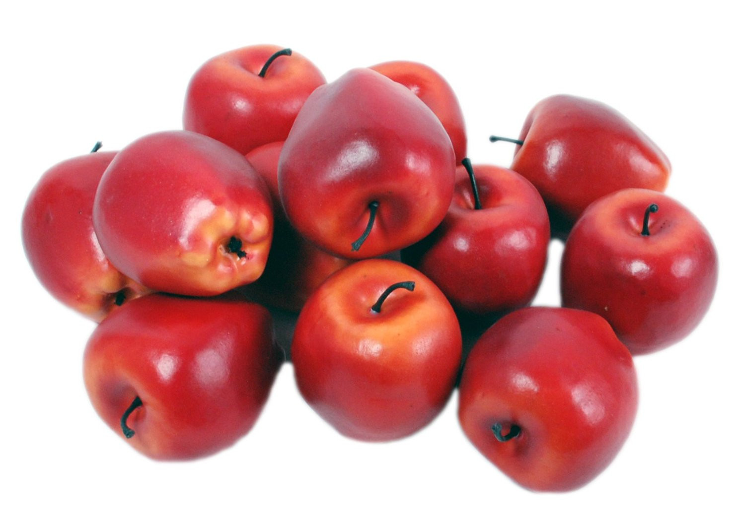 6/12Pcs Lifelike Artificial Plastic Apples Fruit Kitchen Display Home