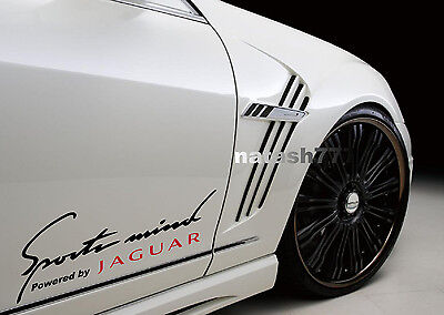 Sports mind Powered by JAGUAR X S Tipe Racing Decal sticker BLACK/RED Pair