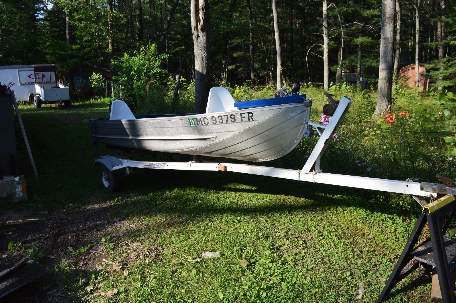 12ft areocraft aluminum boat and trailer