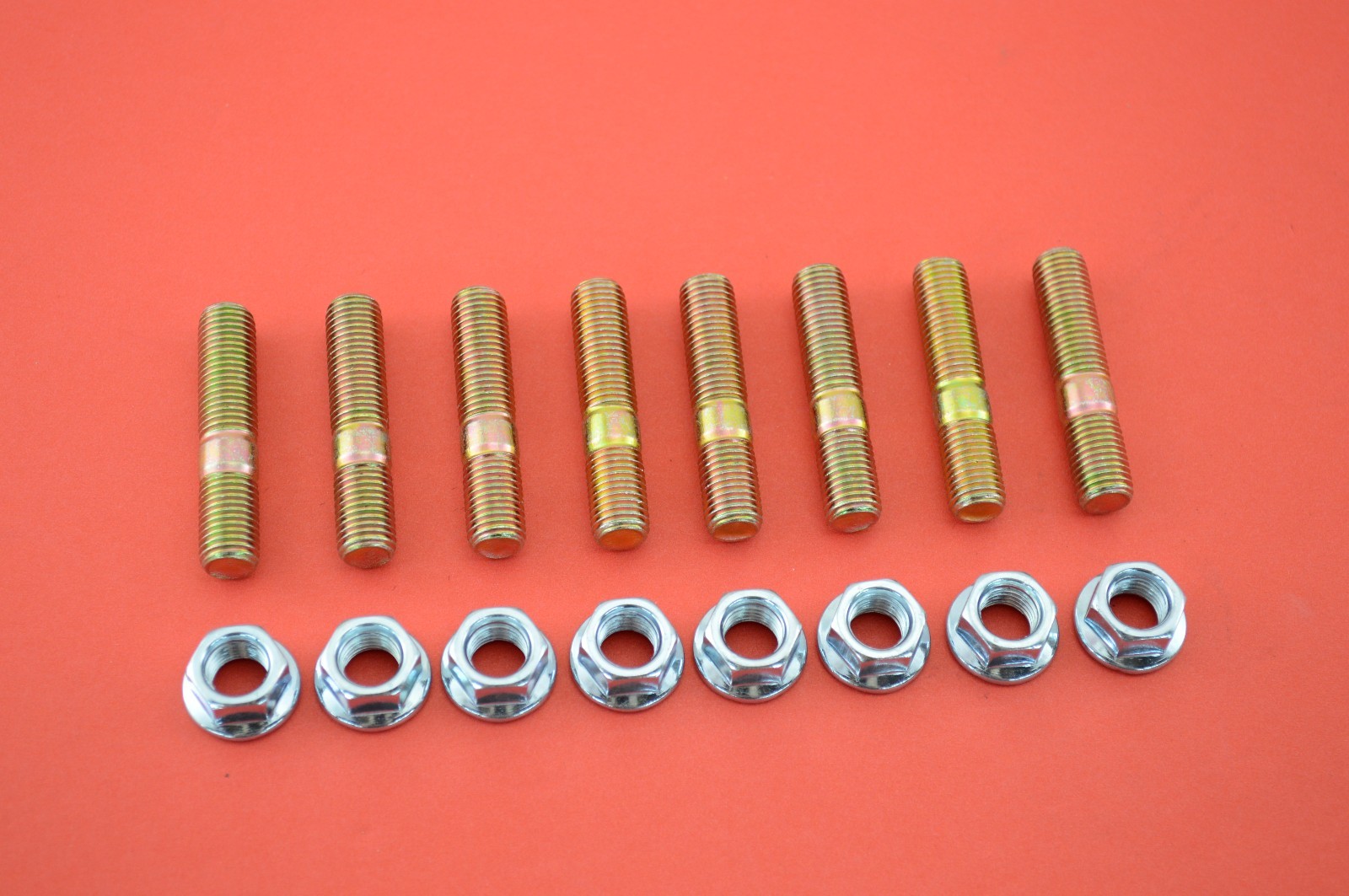 10mm Exhaust Studs & Serrated Nuts M10x1.25 Manifold Flange 8 studs 8