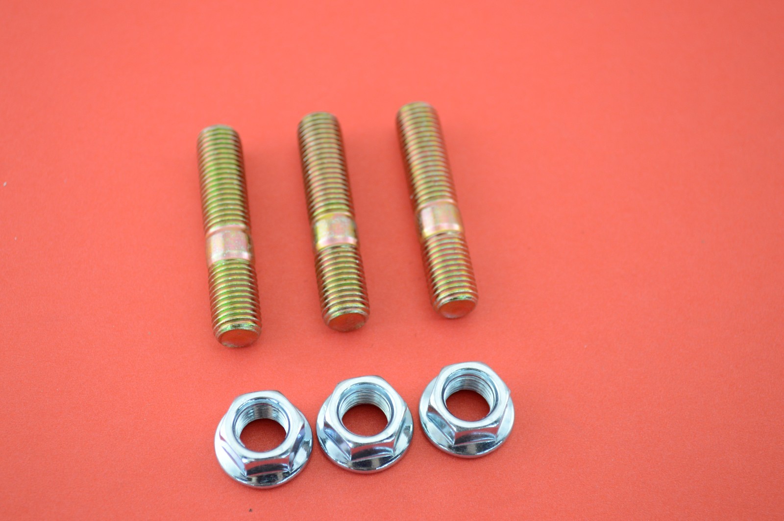 10mm Exhaust Studs & Serrated Nuts M10x1.25 Manifold Flange 3 studs & 3