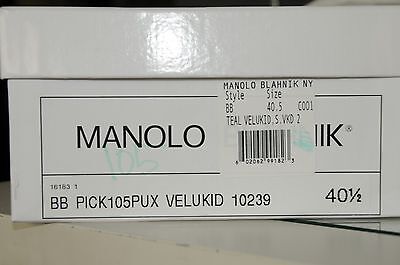 Pre-owned Manolo Blahnik Bb 105 Suede Teal Green Shoes Heels Pumps 35.5 40 40.5 41 41.