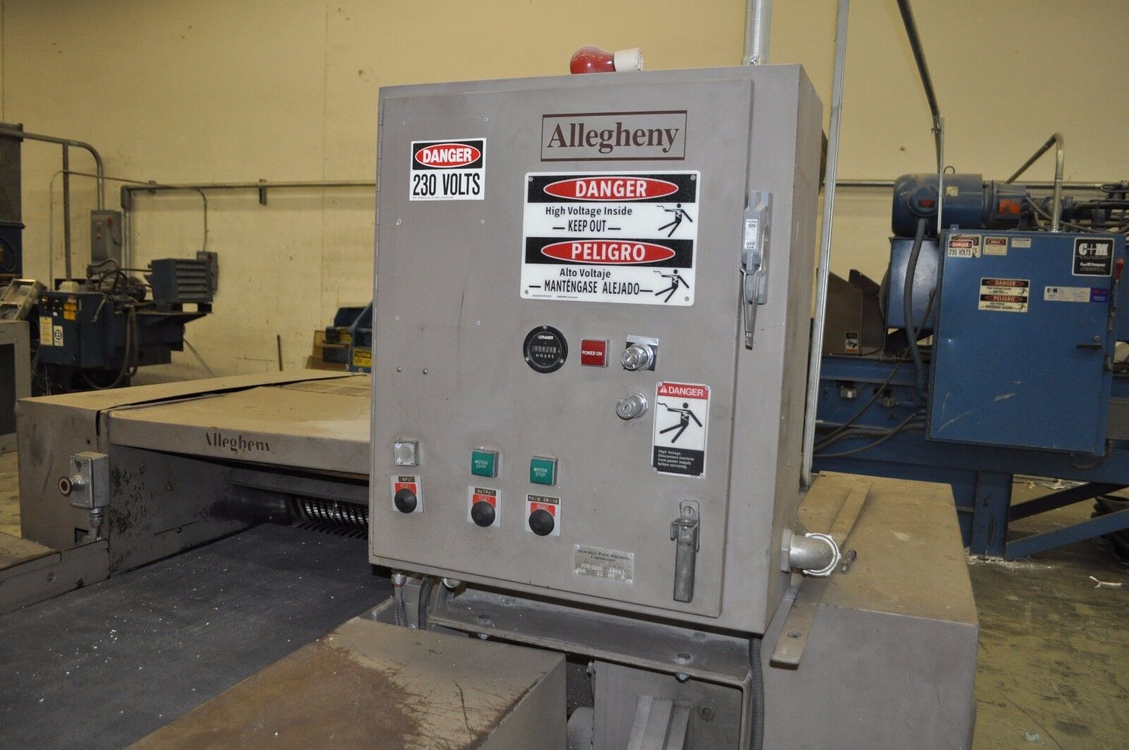 Allegheny APS 5000 industrial 50HP PAPER SHREDDER & input & output CONVEYOR