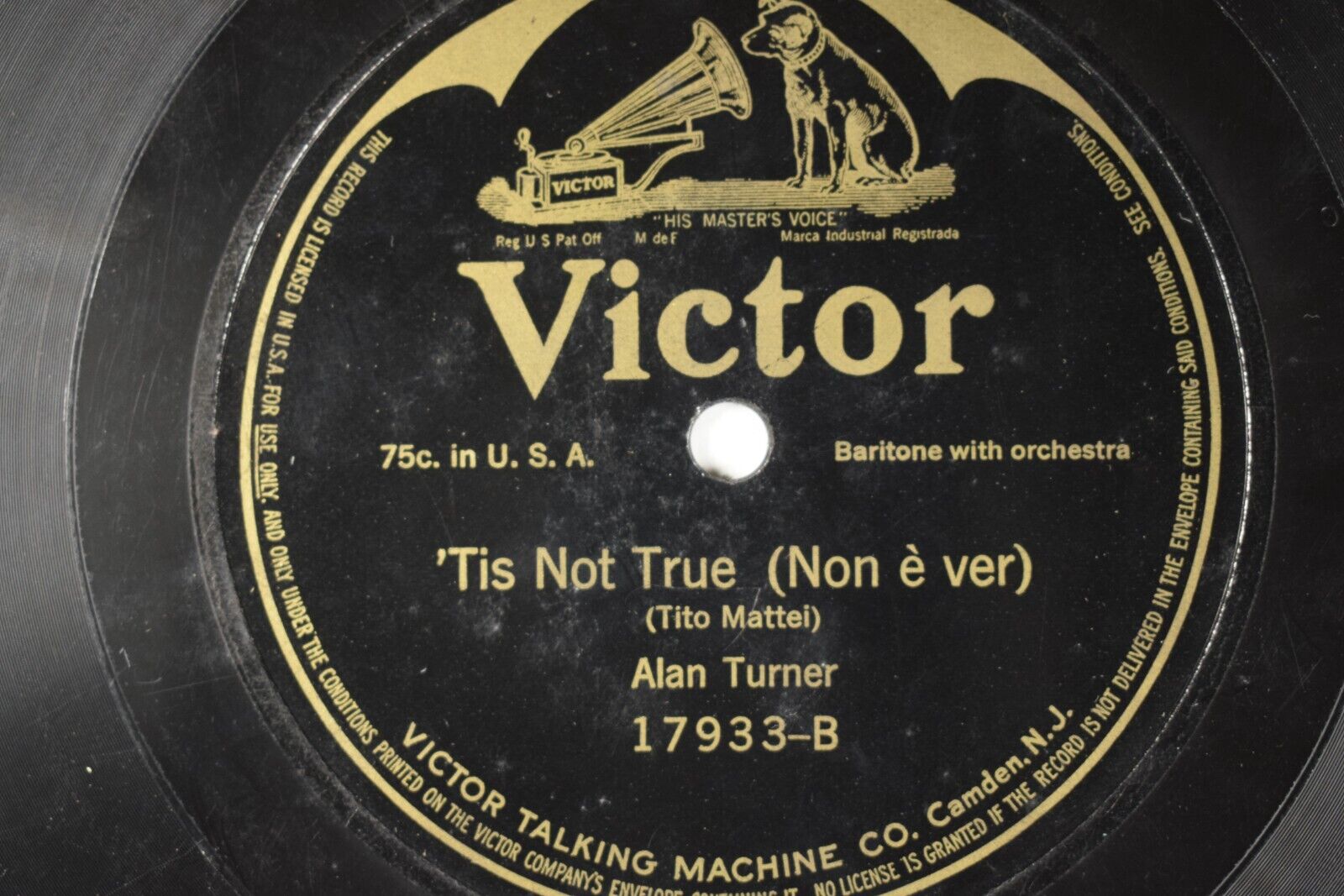 Alan Turner 78 RPM Victor -Tis Not True L8E