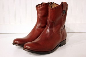 Frye Melissa Button Back Zip Cognac