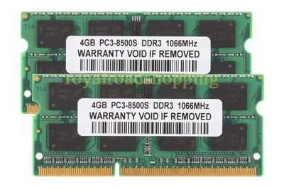 UPC 751492490731 product image for 8gb 2x4gb 2rx8 Ddr3 Pc3-8500s 204pin 1066mhz Sodimm Intel Laptop Ram Memory | upcitemdb.com