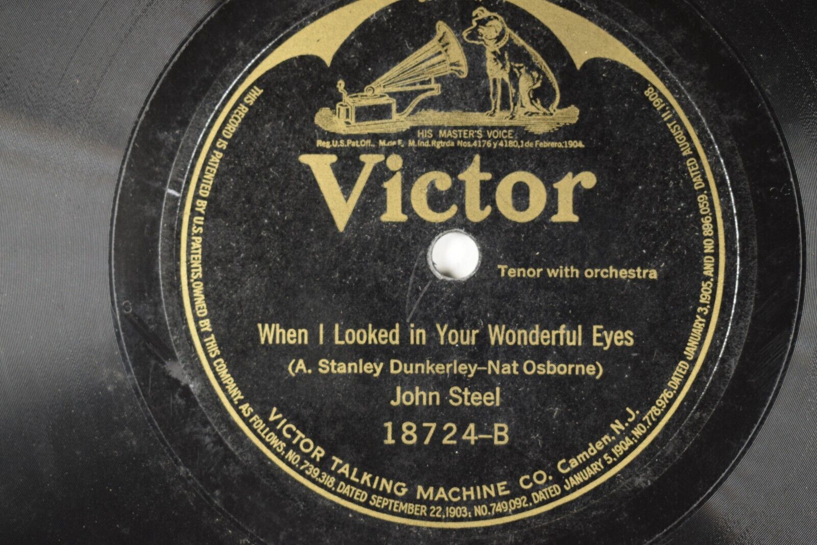 John Steel 78 RPM Victor -When I Looked Into Your Eyes L8E