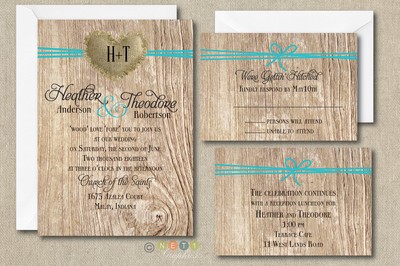 100 Personalized Rustic Burlap Heart Wedding Invitation ...