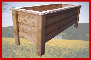 Stabiler Pflanzkasten aus Holz Classic Blumenkasten Pflanztrog lasiert