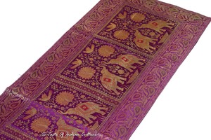 India Patchwork Brocade Silk table  Runner runner Table Wall Throw india 58 Hanging Pink