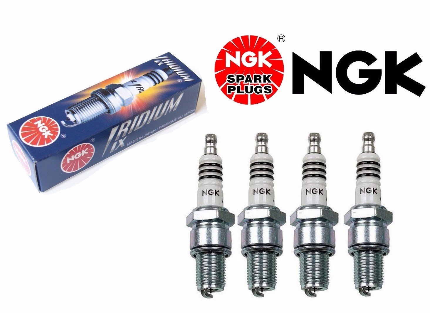 4 X New NGK IRIDIUM IX Resistor Performance Power Spark Plugs BR9EIX / 3981