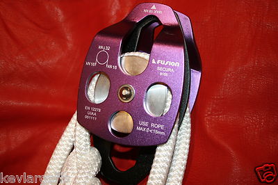 pulley block tackle system rope sheave twin braid feet double