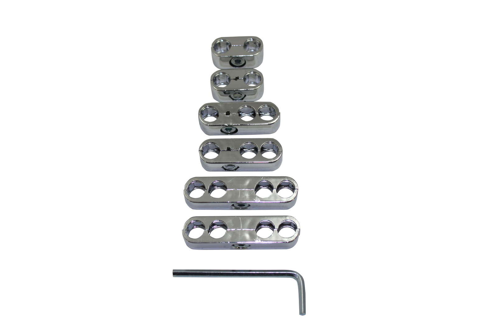 Universal Chrome Spark Plug Wire Loom / Dividers / Separator Set 8, 8.8