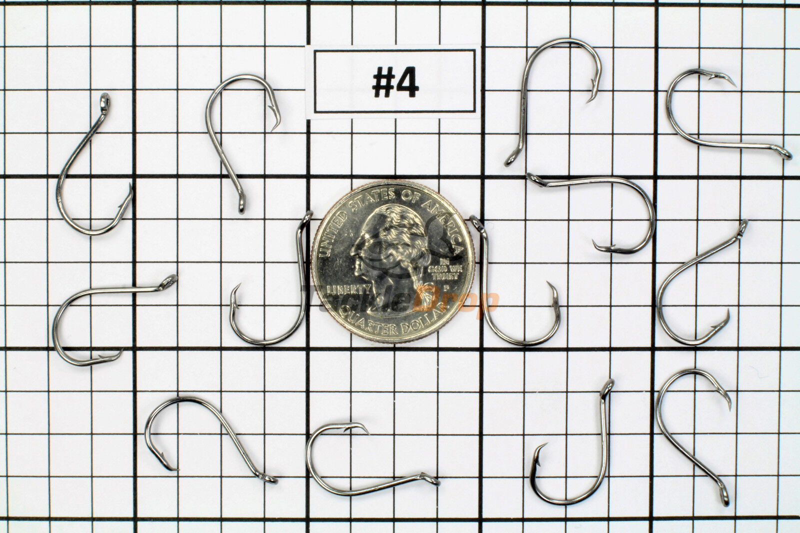Size:#4 - 100pcs:100 Circle Offset Octopus Fishing Hooks 2X Strong Chemically Sharpened USA!