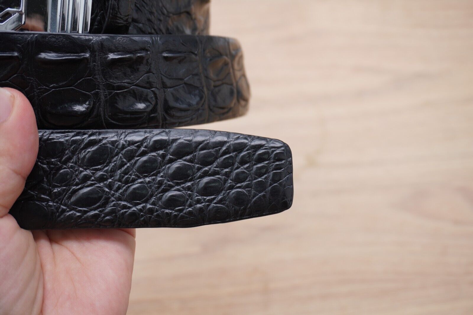 Luxury Black Genuine Alligator, CROCODILE Leather MEN'S Belt W 1.5+Silver Buckle