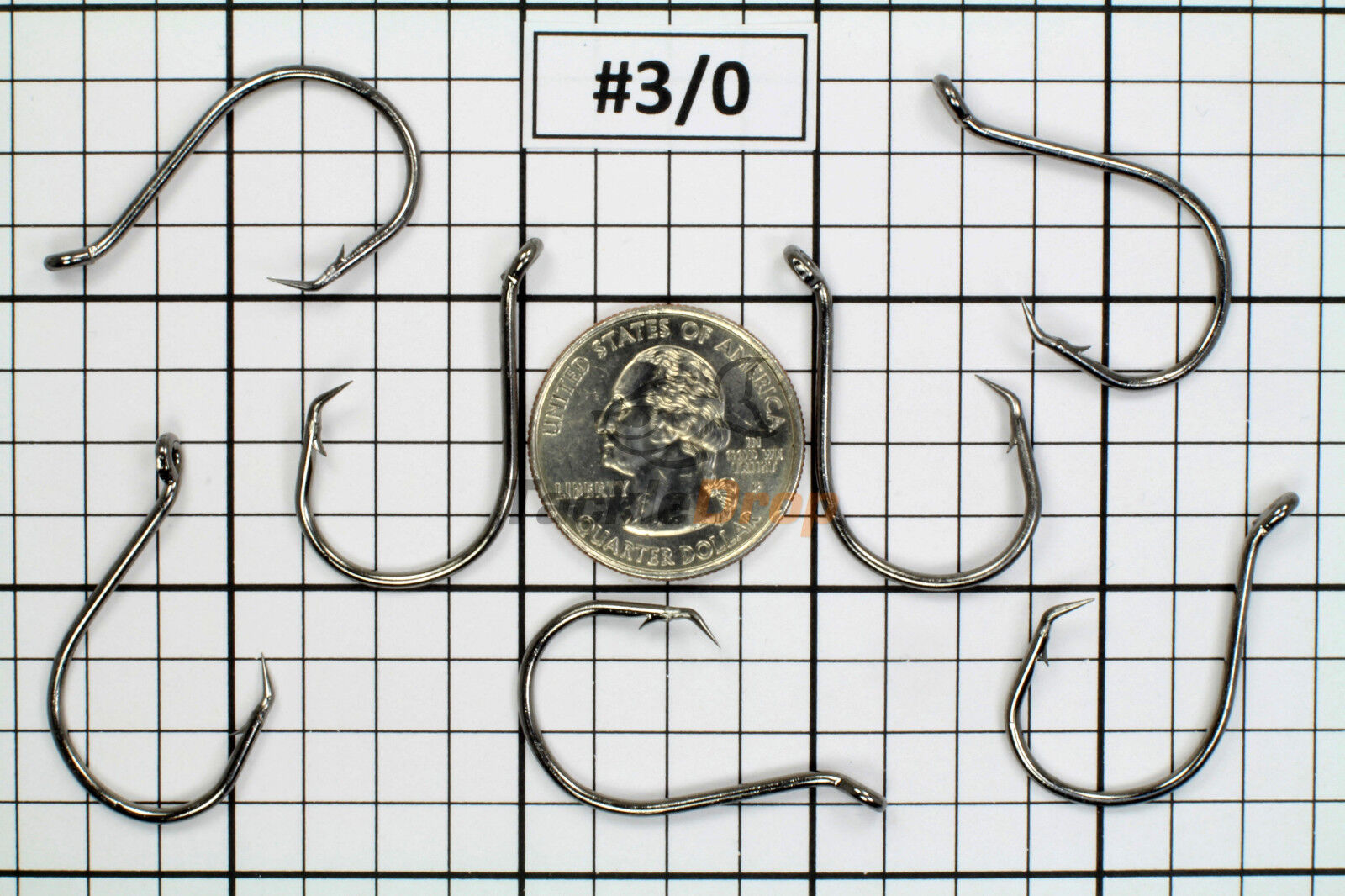 Size:#3/0 - 100pcs:100 Circle Offset Octopus Fishing Hooks 2X Strong Chemically Sharpened USA!