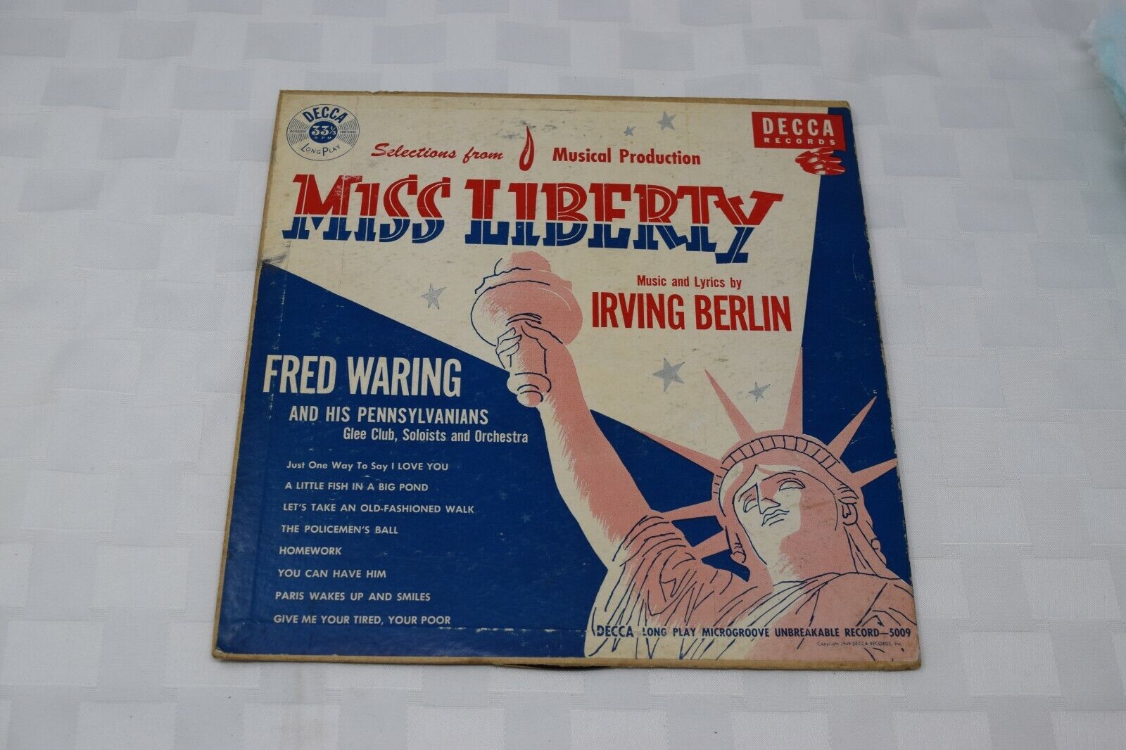 Fred Waring- Miss Liberty, Decca 5009, T1/T2, Microgroove, G