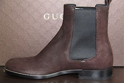 Pre-owned Gucci Men's Suede Leather Ankle Boots Shoes  7-7.5 (us 7.5-8) $600 In Brown