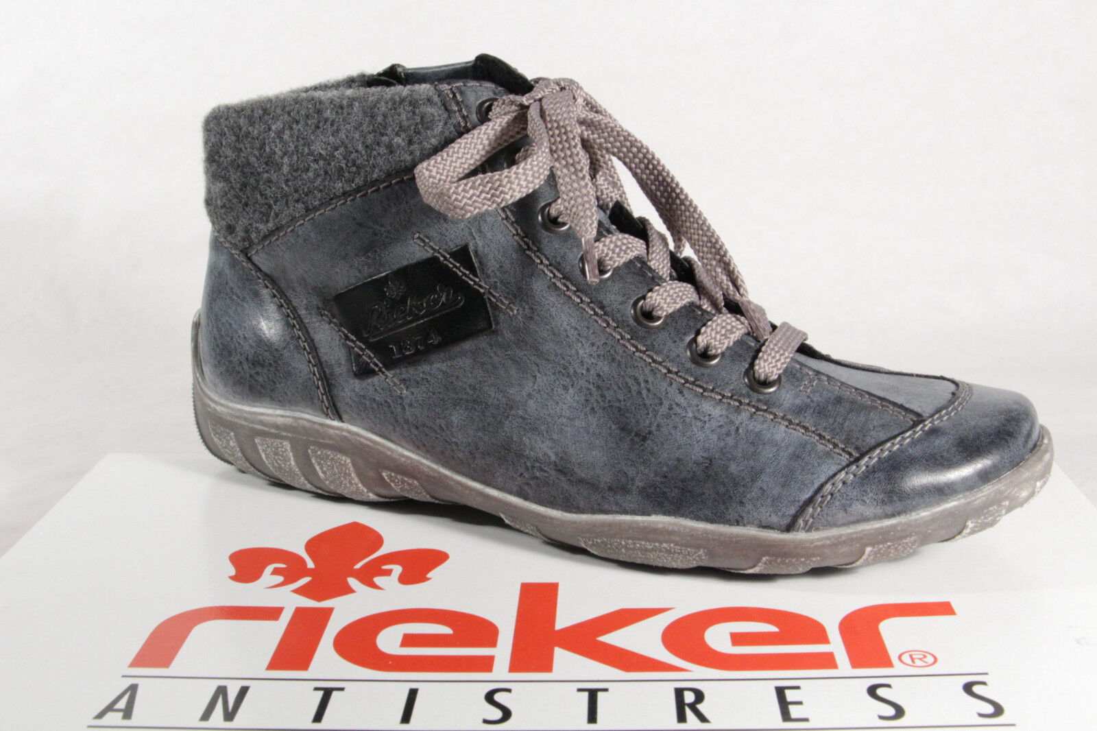 Rieker Damen Schnürschuhe Boots Stiefel blau L6540 NEU! Rieker Damen Schnürschuhe Boots Stiefel blau L6540 NEU!