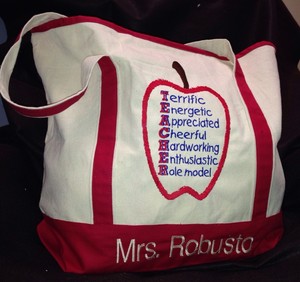 Personalized-Large-Canvas-Tote-Bag-Red-Teacher-Acrostic-Embroidered ...