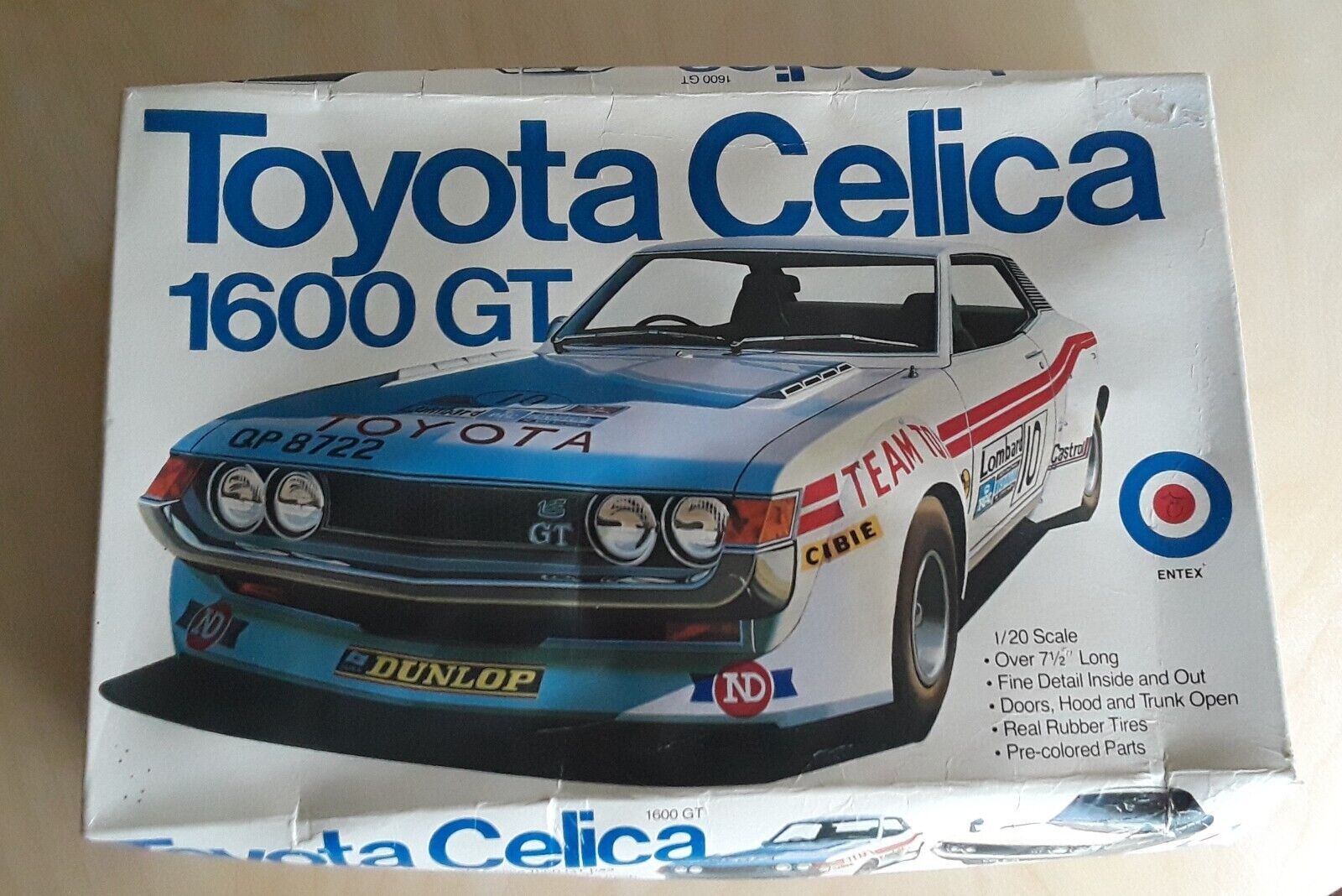 ENTEX TOYOTA CELICA 1600 GT 9175 1/20 Scale MODEL KIT Box Rumpled, Stained 海外 即決 イノモデル 64 トヨタ セリカ 1600 GT TA22 グリーン ラゲッジ付き Inno64 Toyota Celica 1600 GT TA22