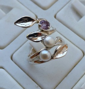 Sterling-Silver-Ring-Gemstones-Amethyst-Handmade-Artisan-Crafted-Women ...