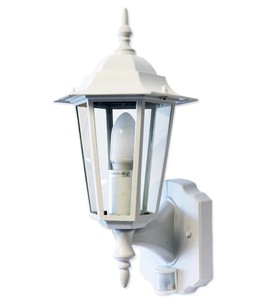 REGENT White Aluminium PIR Motion Sensor Outdoor Traditional Wall Light - LLRGWS eBay